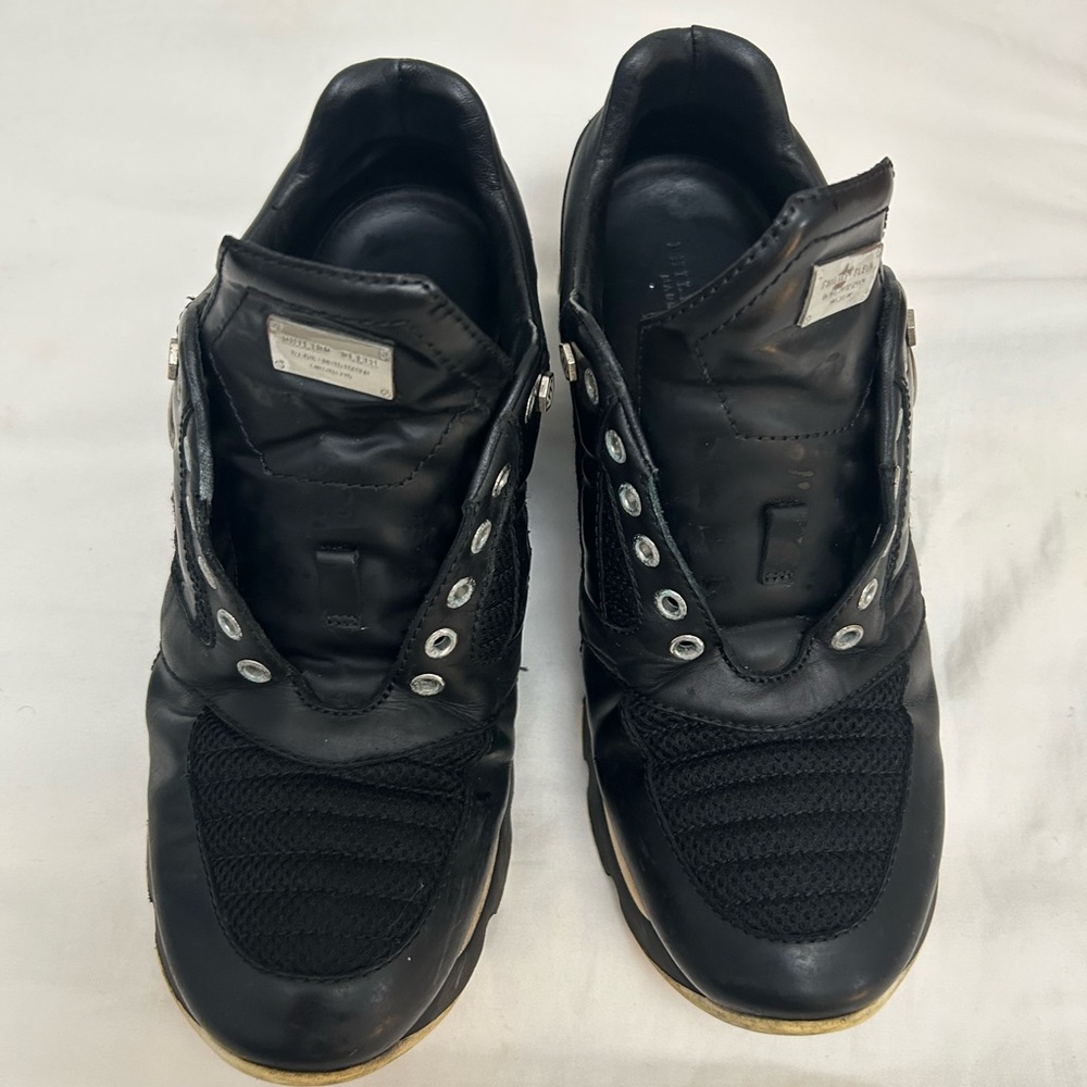 Philipp Plein Limited Edition used Black Skull Leather Shoes - US 11